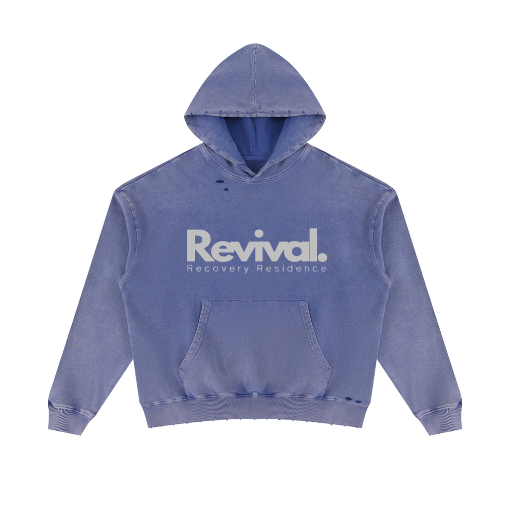 Unisex Mineral Wash Distressed Hoodie