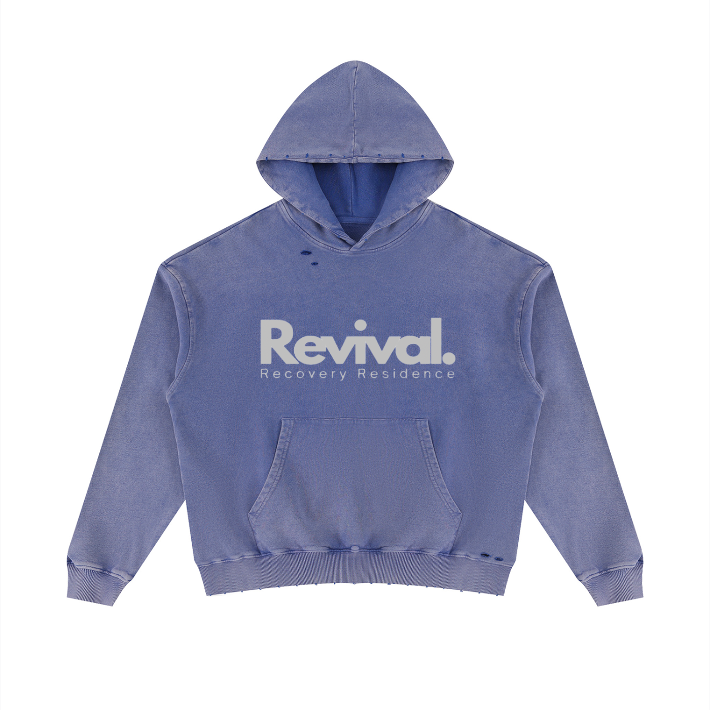 Unisex Mineral Wash Distressed Hoodie