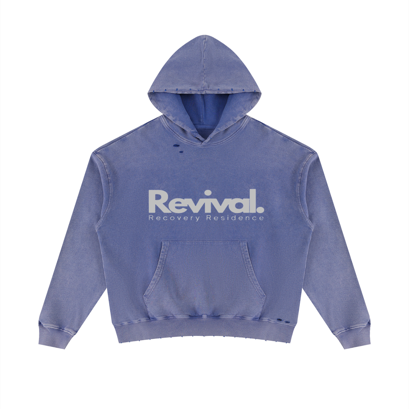 Unisex Mineral Wash Distressed Hoodie