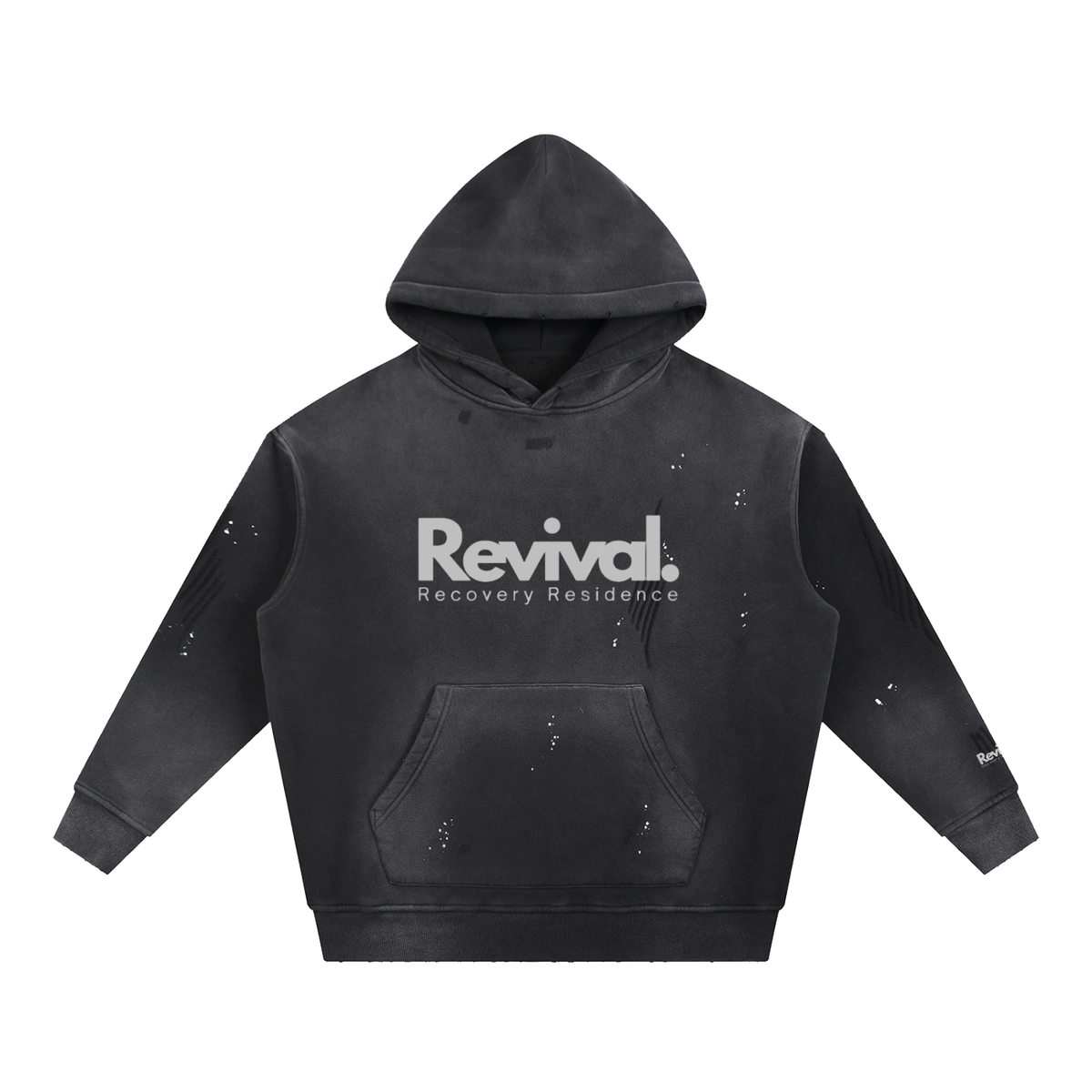 Vintage Washed Frayed Fleece Hoodie
