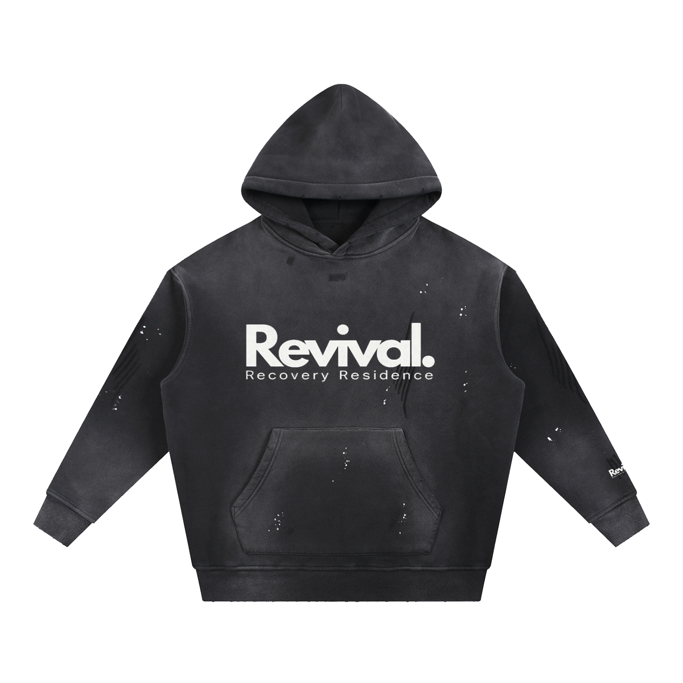 Vintage Washed Frayed Fleece Hoodie
