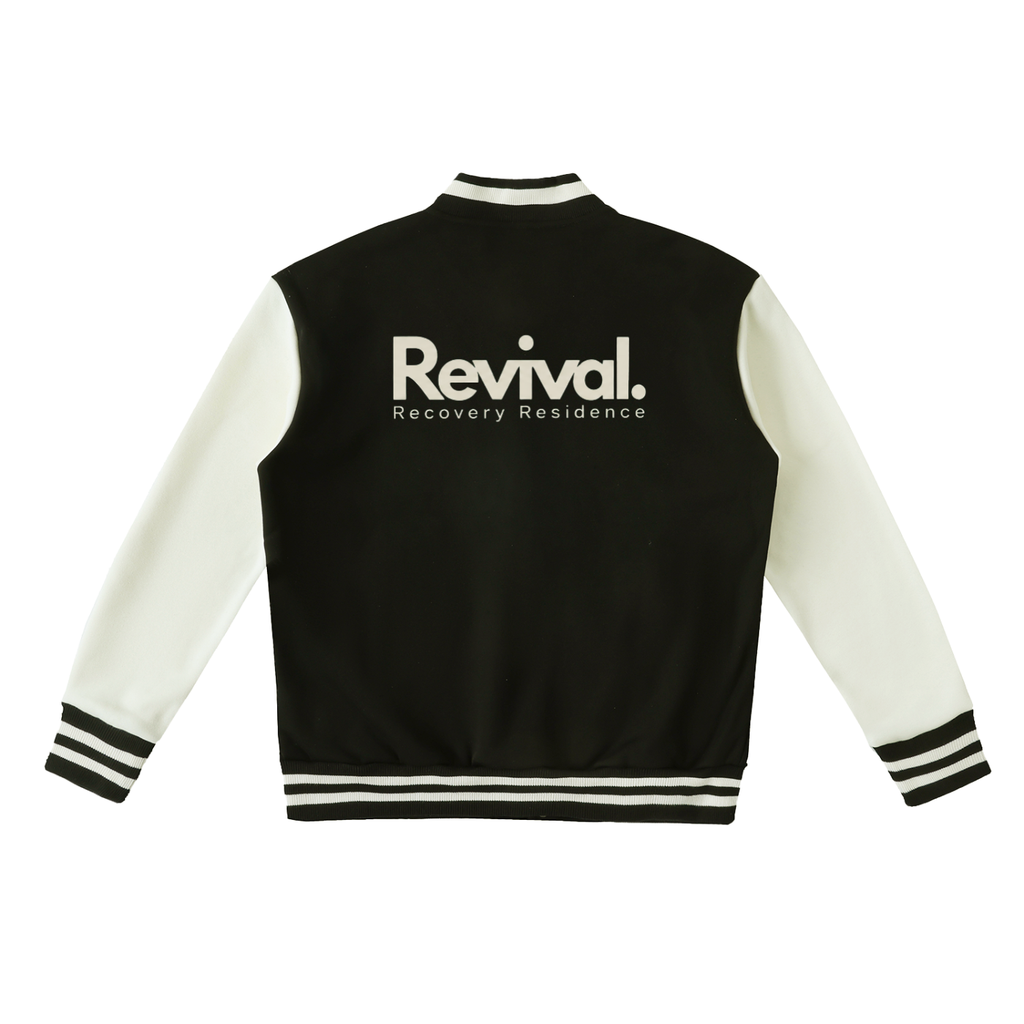 Two-Tone Fleeced Varsity Jacket