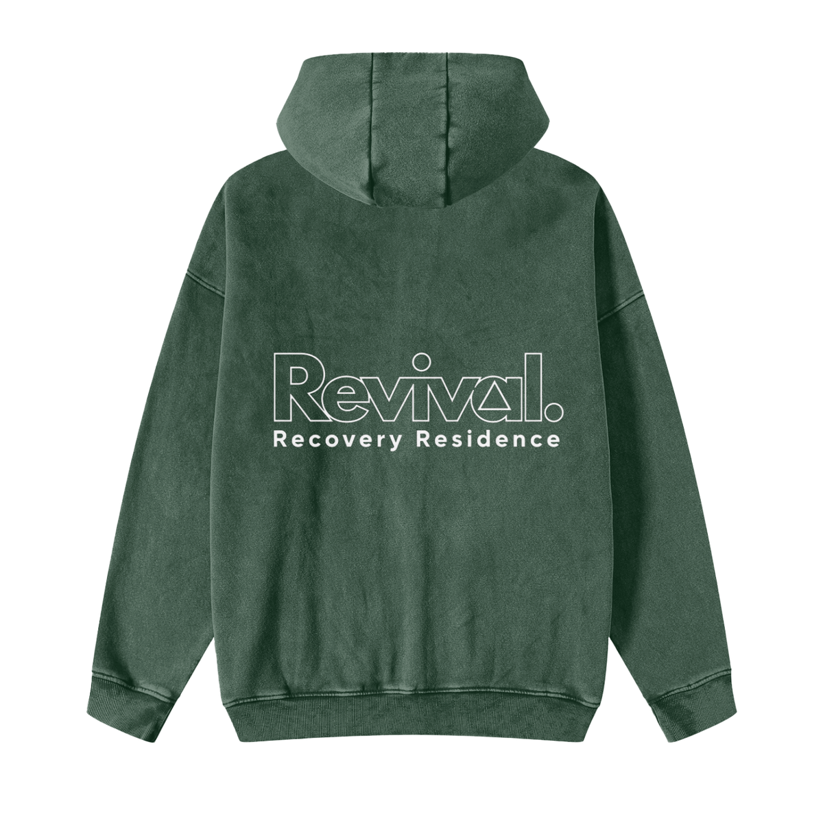 Snow Washed Zip-Through Fleece Hoodie