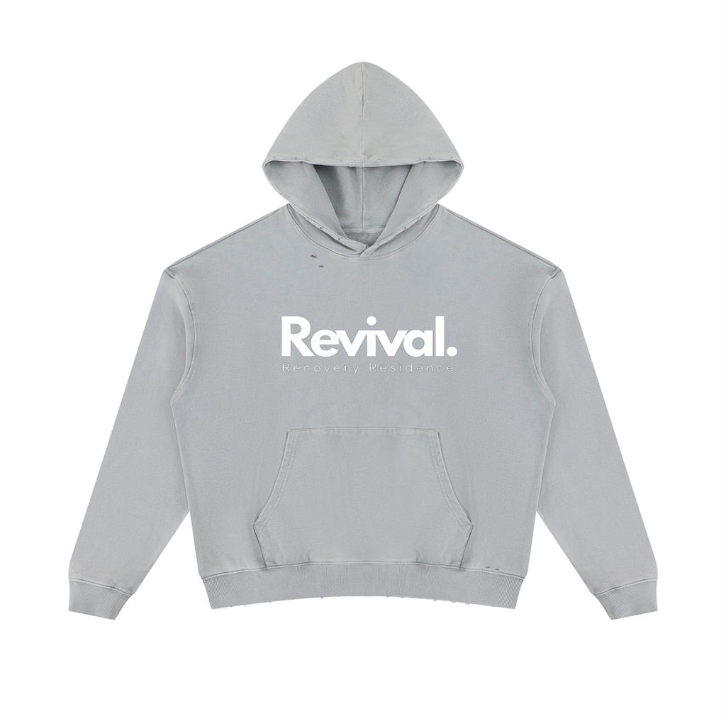 Unisex Mineral Wash Distressed Hoodie