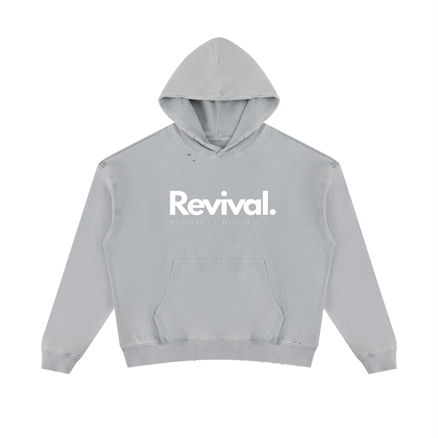 Unisex Mineral Wash Distressed Hoodie