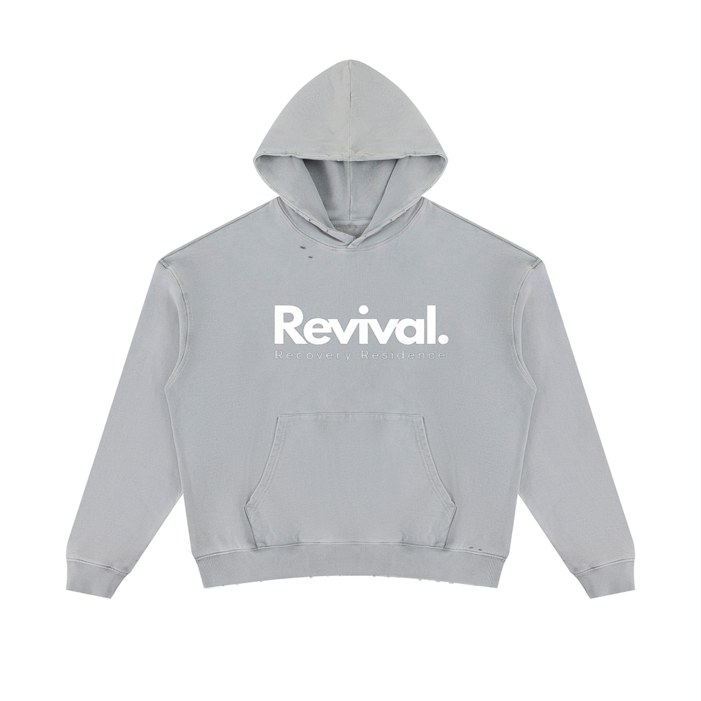 Unisex Mineral Wash Distressed Hoodie