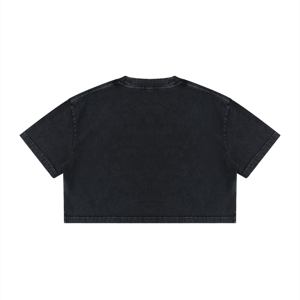 Women's Mineral Wash Cotton Crop T-Shirt